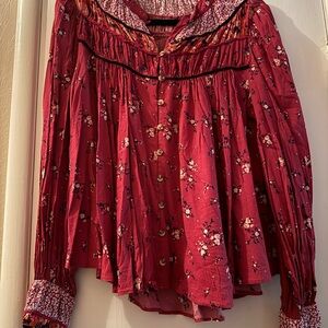 Free People Pink Floral Swing Top - S/P
